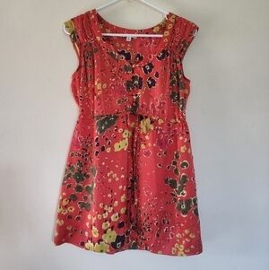 Womens CAbi mid button front cap sleeves flowy top size small